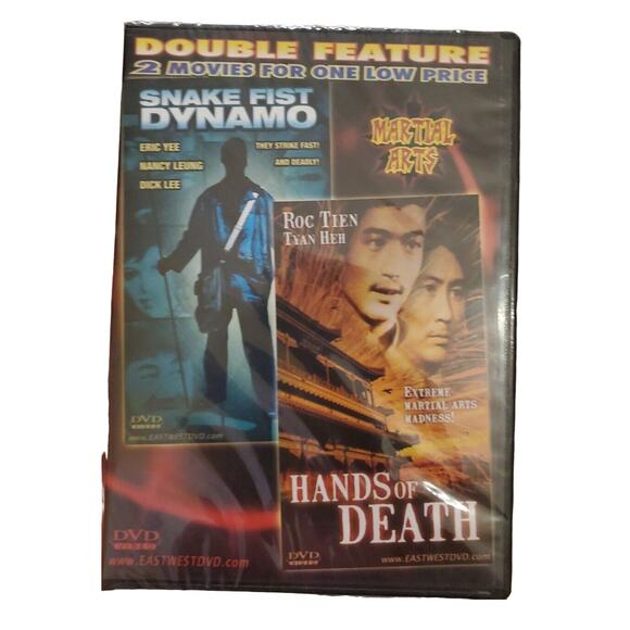 Double Feature Martial Arts Snake Fist Dynamos & Hands Of Death DVD Kung Fu - Picture 1 of 3